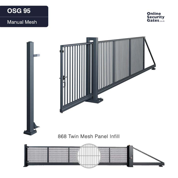 OSG 95 Manual Mesh 3.5m to 7m - Commercial & Industrial Sliding Gate