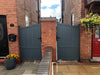 The Abbey - Aluminium pedestrian gate with vertical solid