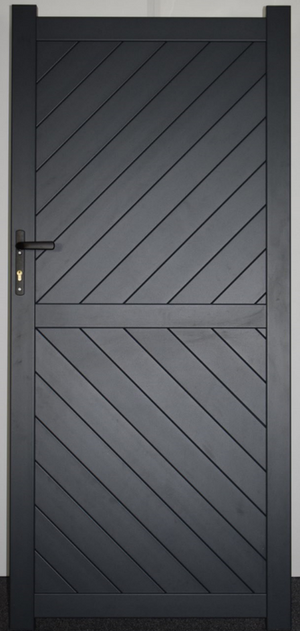 Aluminium Pedestrian Gate with Diagonal Solid Infill 