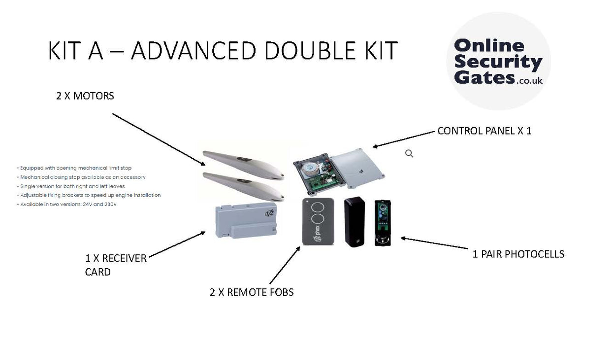 Double Swing Gate Above Ground Arm Gate Motor 230V KIT A